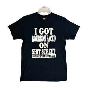 I Got Bourbon Faced NOLA Louisiana Tee Mens M Black Short Sleeve New Orleans